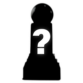 A Black chess piece with a question mark on it.