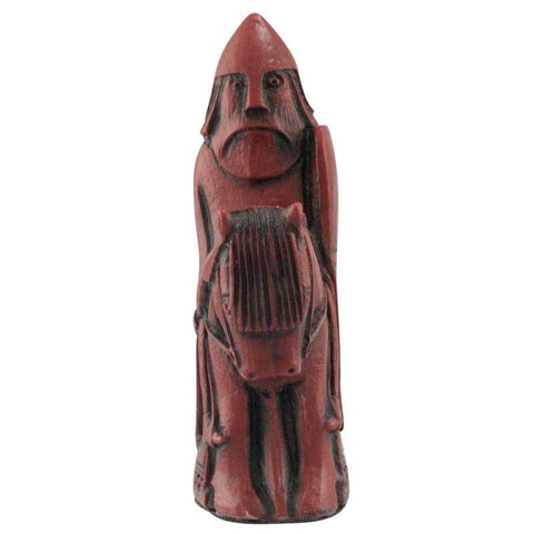 A handmade recreation of The Isle of Lewis Knight Chess Piece, from the oldest known chess set.
