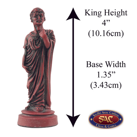 Roman - Burgundy & Ivory Chess Set