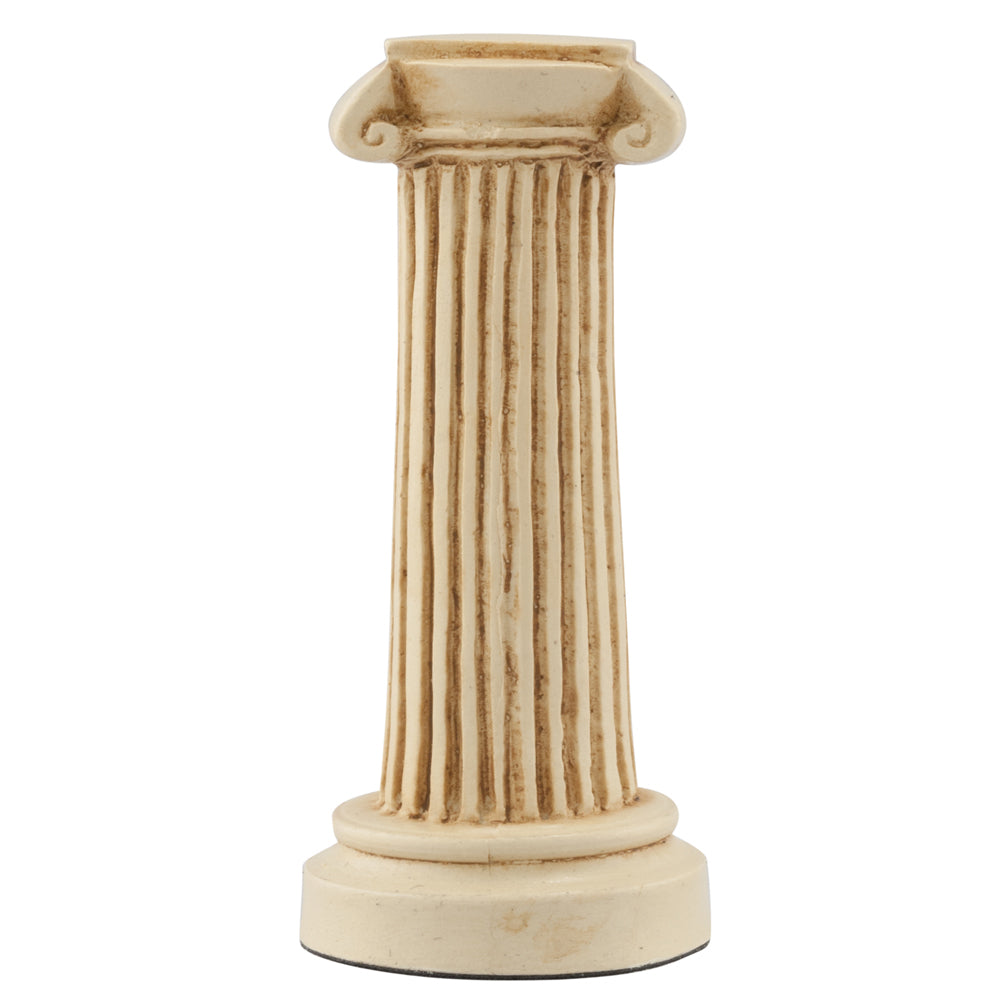 Ivory coloured themed Rook chess piece represeting the traditional Roman column.