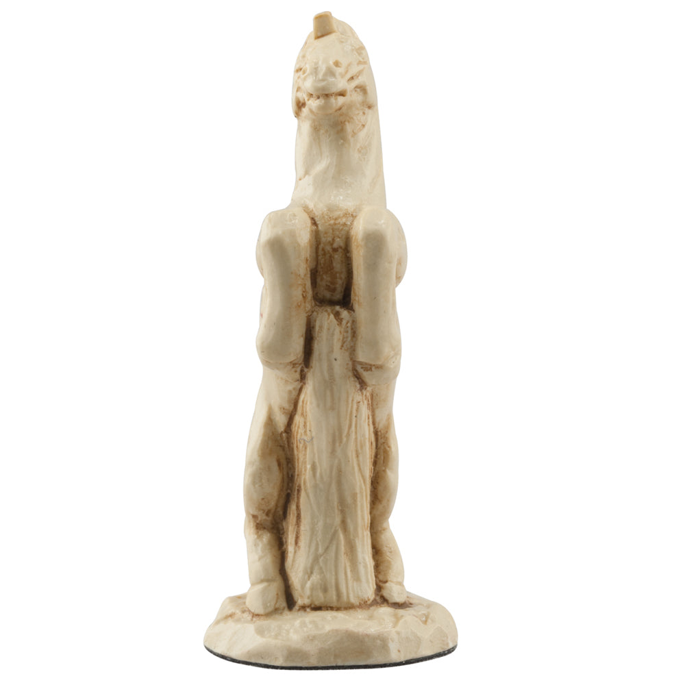 Ivory coloured themed Knight chess piece depicting a Roman Warhorse.