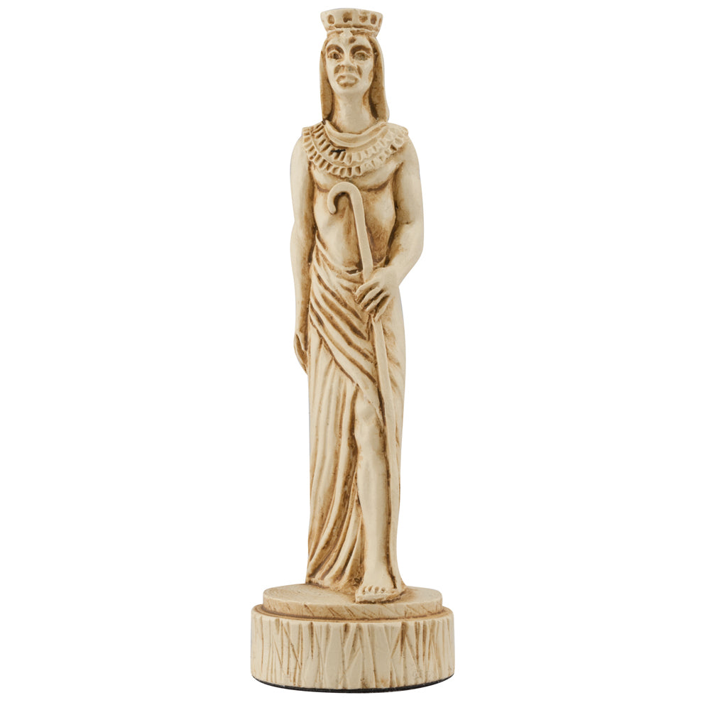 A handmade chess piece depicting Nebwenef, High Priestess of Amun-Ra, the King of the Gods and God of the Wind.
