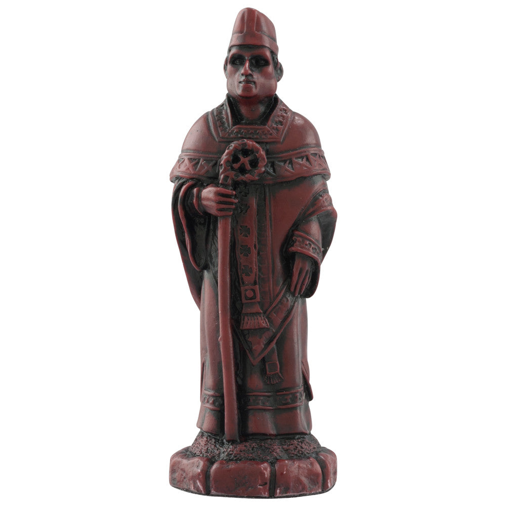 A handmade chess piece depicting an important figure from the Battle of Hastings.