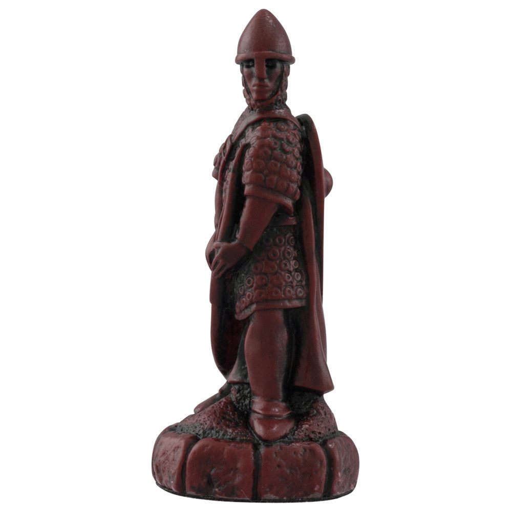A handmade chess piece depicting an important figure from the Battle of Hastings.