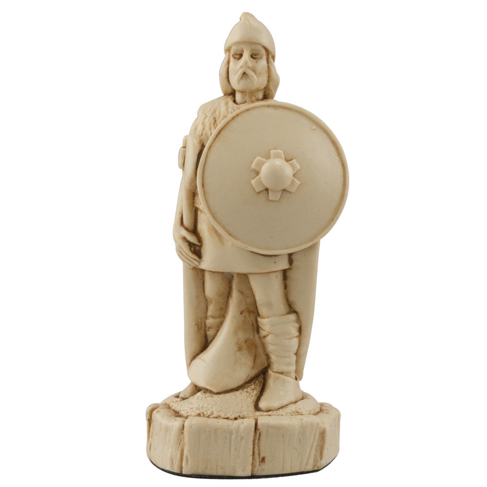 A handmade chess piece depicting an important figure from the Battle of Hastings.