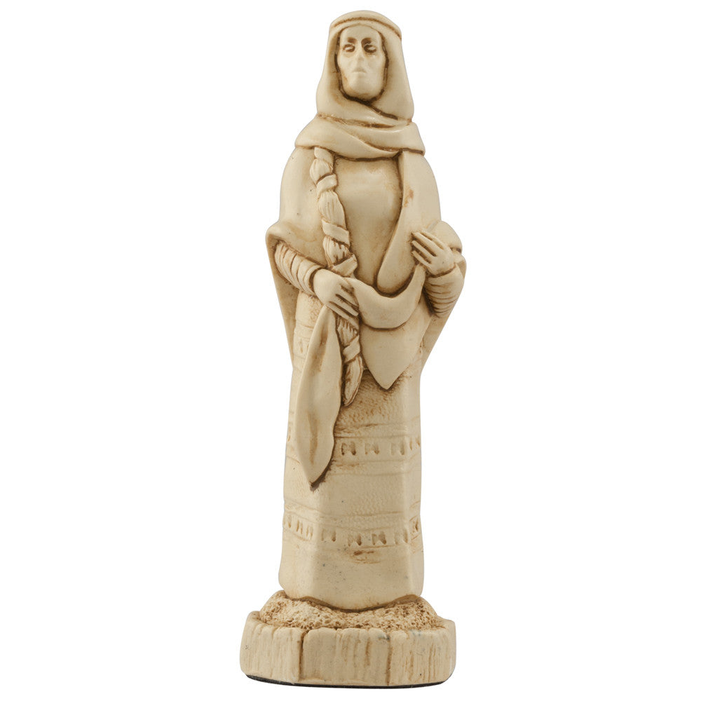 A handmade chess piece depicting an important figure from the Battle of Hastings.