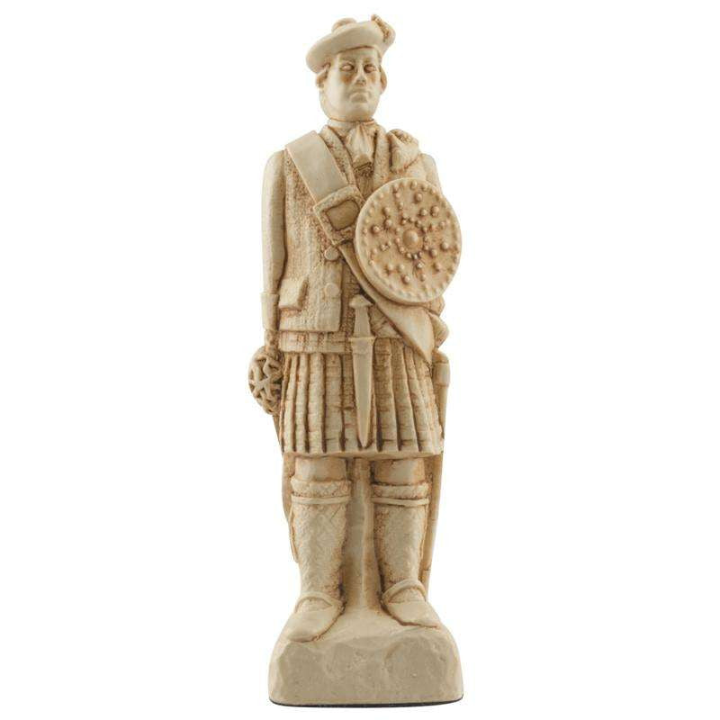 A handmade chess piece featuring an important figure from The Battle of Culloden.