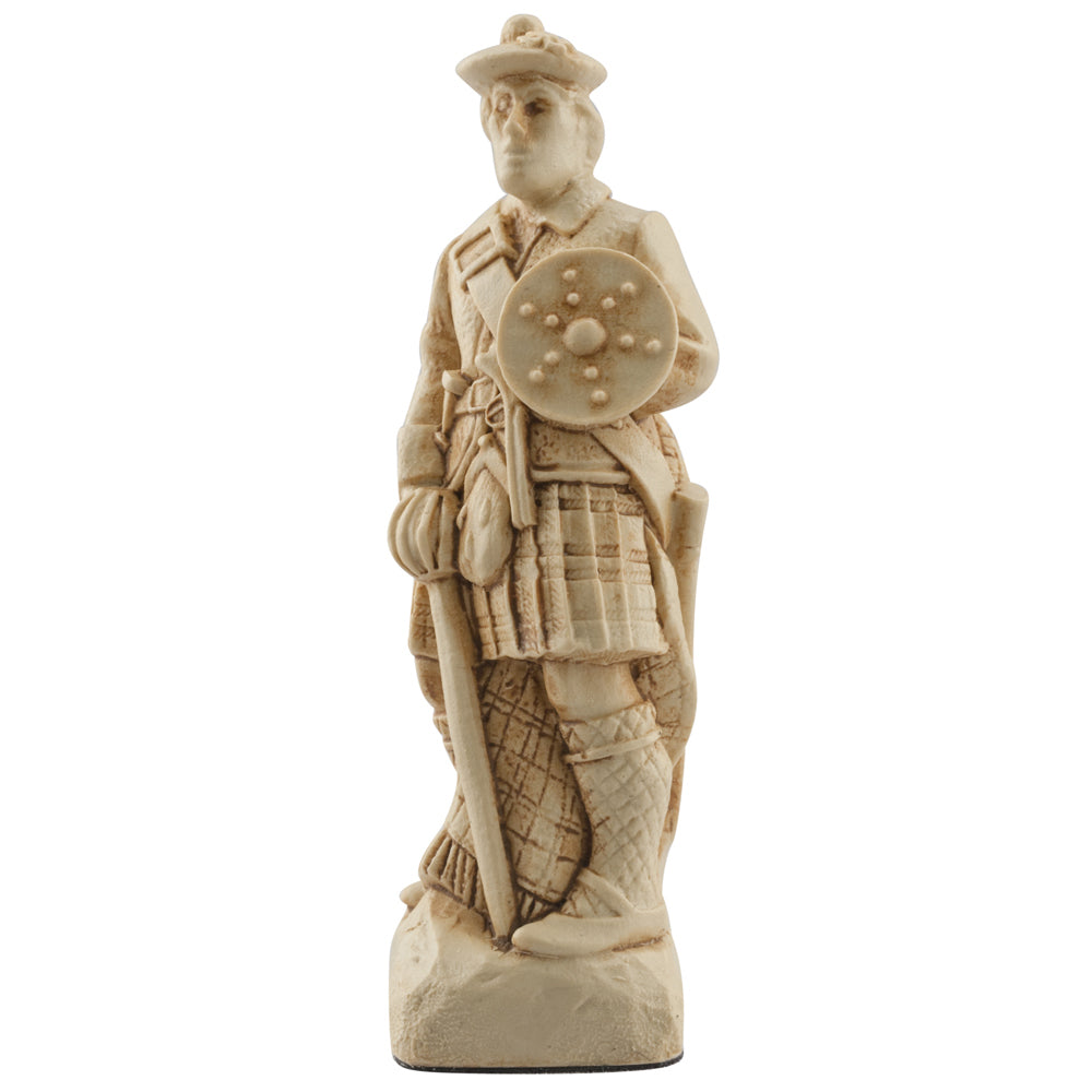 A handmade chess piece featuring an important figure from The Battle of Culloden.