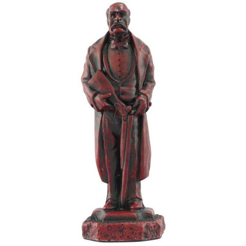 Burgundy coloured themed Bishop chess piece depicting Colonel Moran, the chief assistant of Professor Moriarty who attempts to murder Sherlock Holmes by shooting at his silhouette illuminated in the drawing room window of 221b Baker Street.