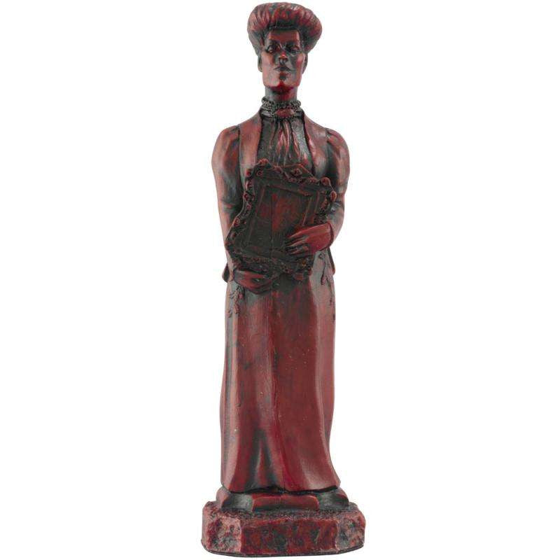 Burgundy coloured themed Queen chess piece depicting Irene Adler, this Prima Donna of the Imperial Opera of Warsaw, one time mistress of the King of Bohemia once outwitted Sherlock Holmes.
