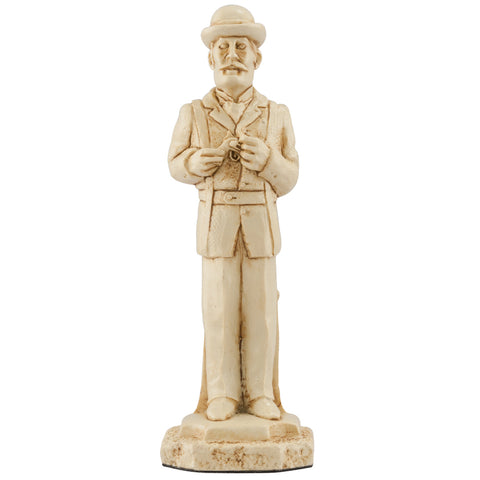 Ivory coloured themed Bishop chess piece depicting Doctor Watson, the solid, loyal and faithful assistant and foil to Sherlock Holmes.