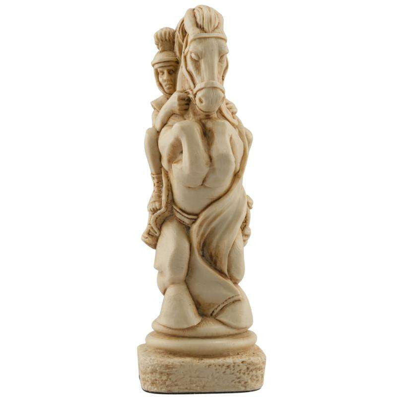 Ivory coloured themed Knight chess piece Depicting a Roman Legatus atop his mount.