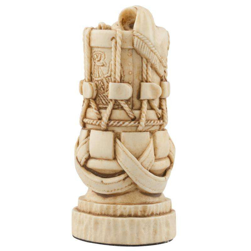A handmade chess piece depicting an important figure from the Battle of Waterloo.
