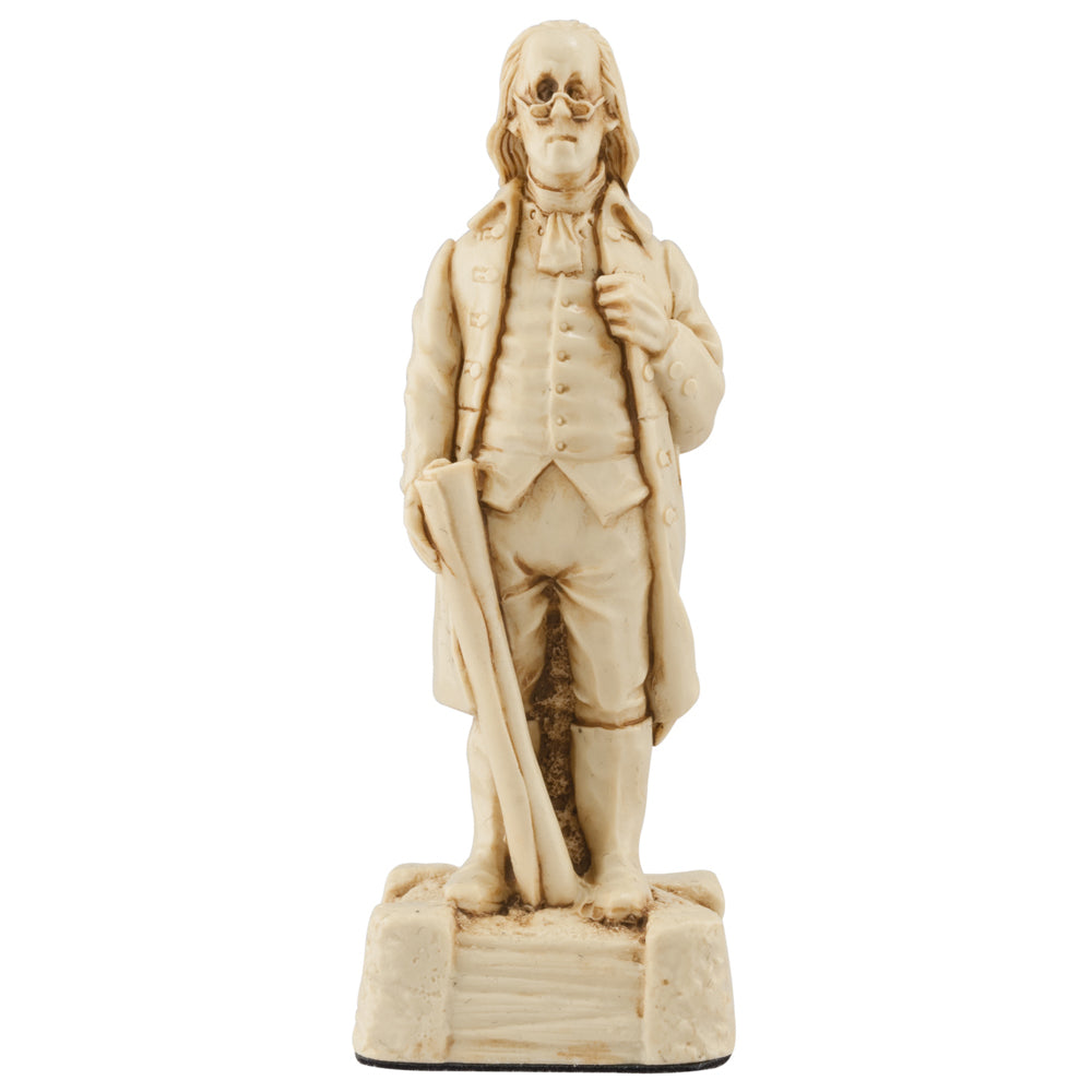 A handmade chess piece depicting an important figure from the American Revolutionary War.