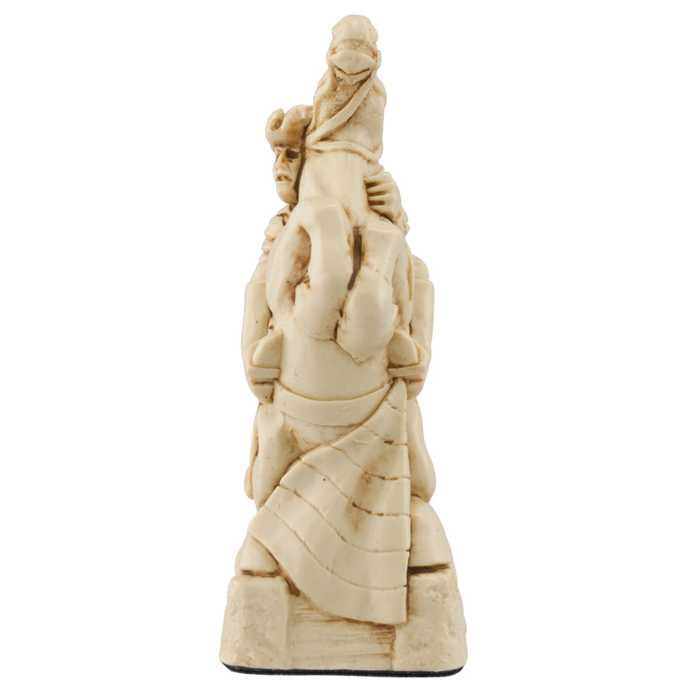 A handmade chess piece depicting an important figure from the American Revolutionary War.