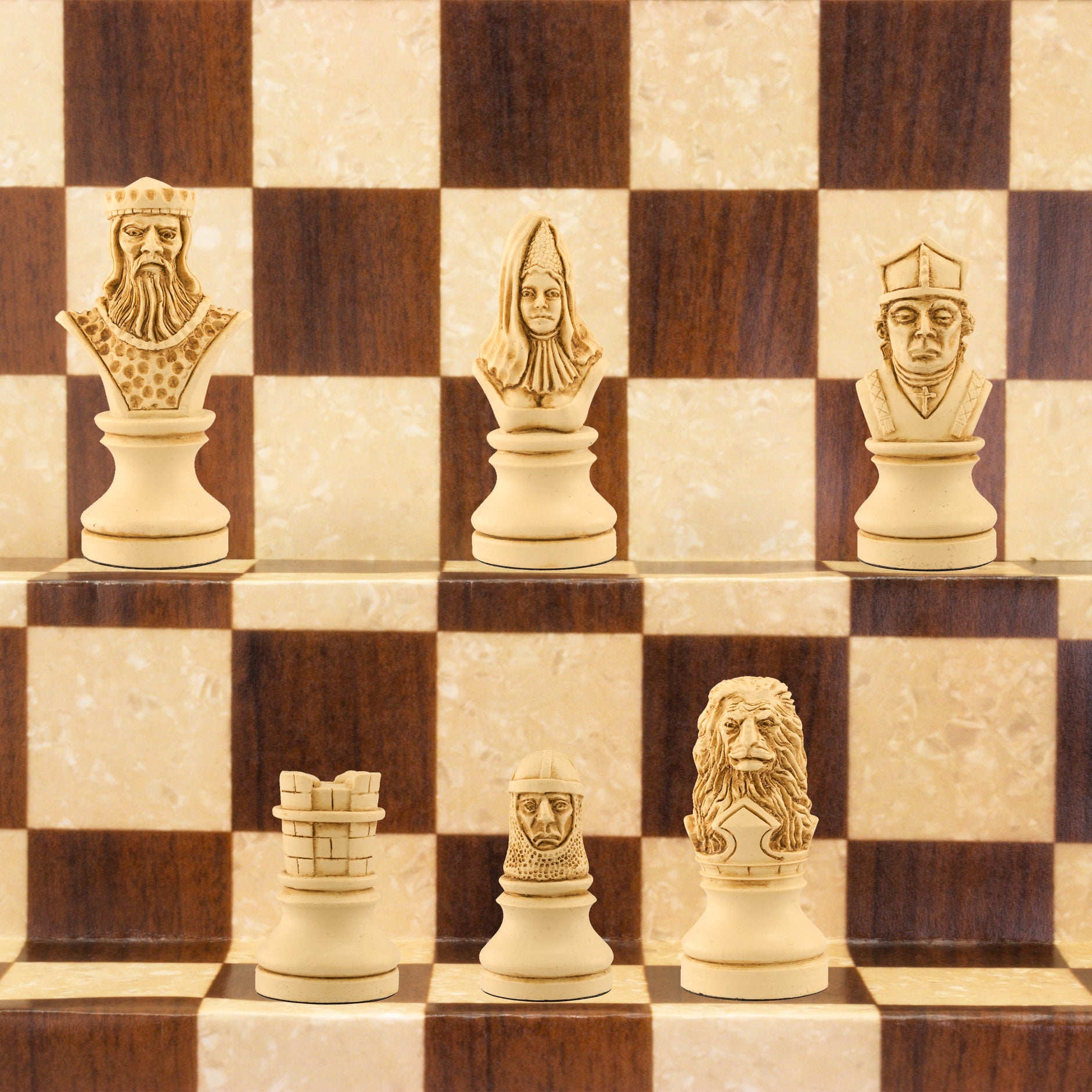 Medieval Masked Themed Handmade Chess Set | Studio Anne Carlton