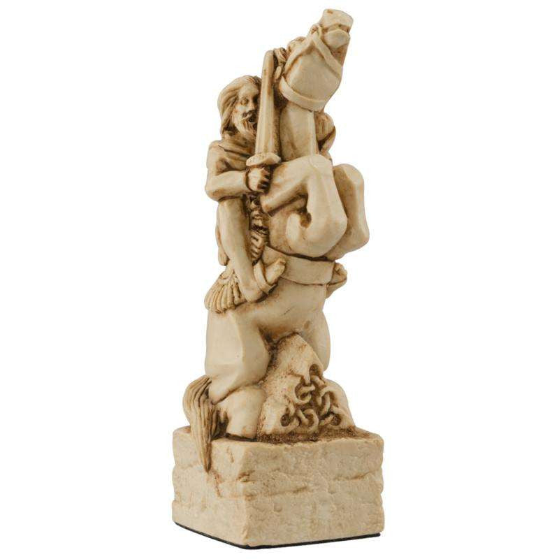 A handmade chess piece featuring Duncan O' Hartugan, from The Battle of Clontarf.