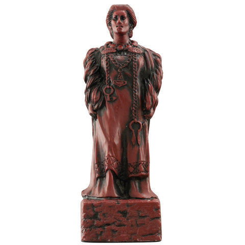 A handmade chess piece featuring a Viking Noblewoman.