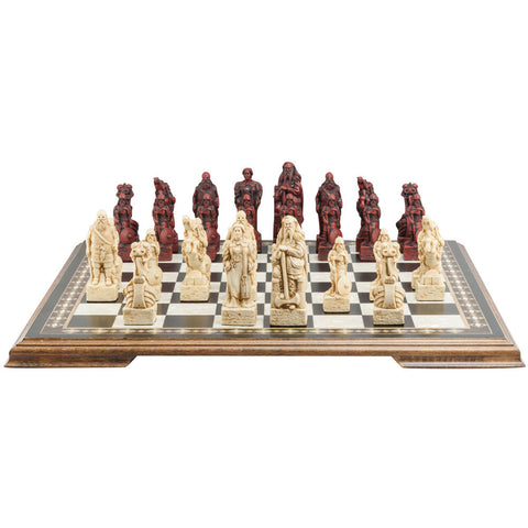 Viking - Chess Set Burgundy & Ivory Chess Set
