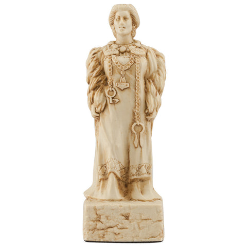 A handmade chess piece featuring a Viking Noblewoman.