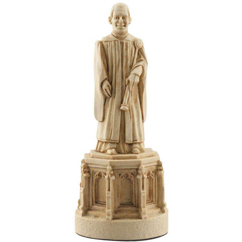A handmade ivory coloured chess piece depicting a Cathedral Verger, The Vergers look after the daily life, liturgical preprations and the security of the Cathedral.