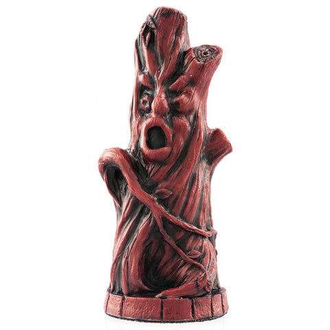 Burgundy coloured themed Rook chess piece Depicting a Fighting Tree from the Wonderful Wizard of Oz.