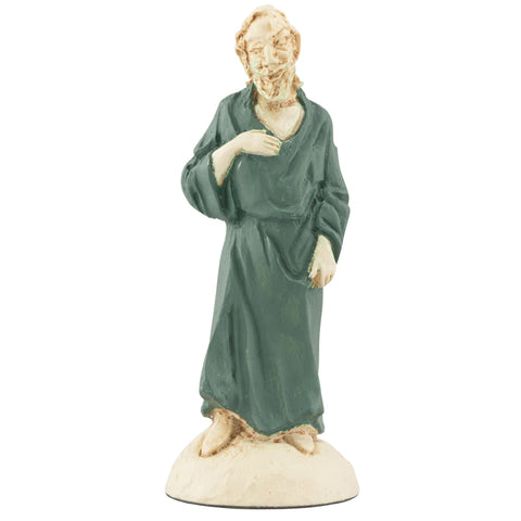 A handpainted green coloured chess piece depicting Merlin the Magician, From Arthurian Legend.

The son of the mortal woman Adhan, and an incubus, from which he derives his supernatural powers. Merlin served as the King's advisor until he was bewitched by the Lady of The Lake.