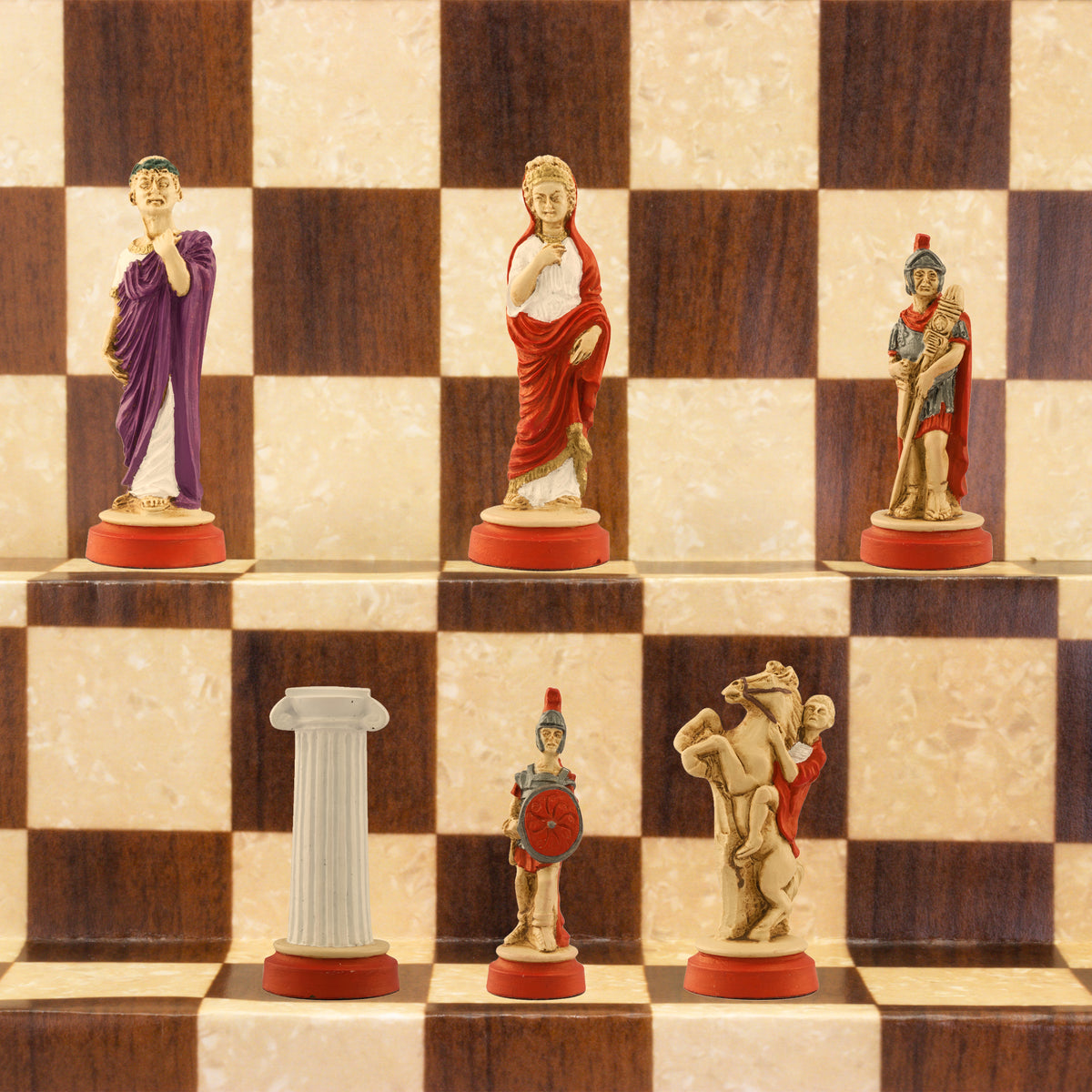 Roman - Hand Painted Chess Set