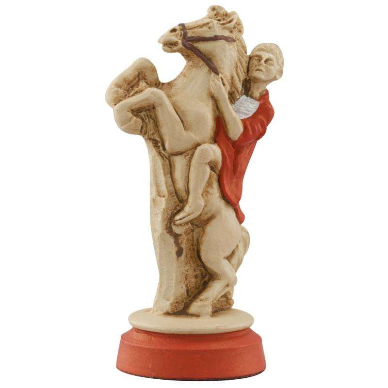Hand painted themed Knight chess piece depicting a Roman Equestrian rider.