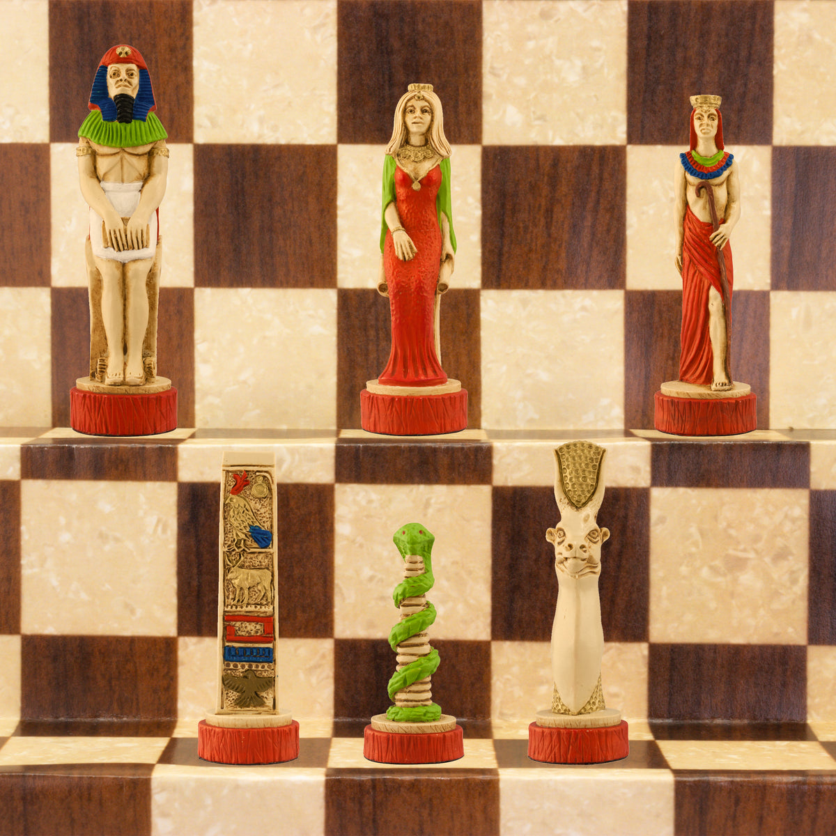 Egyptian - Hand Painted Chess Set