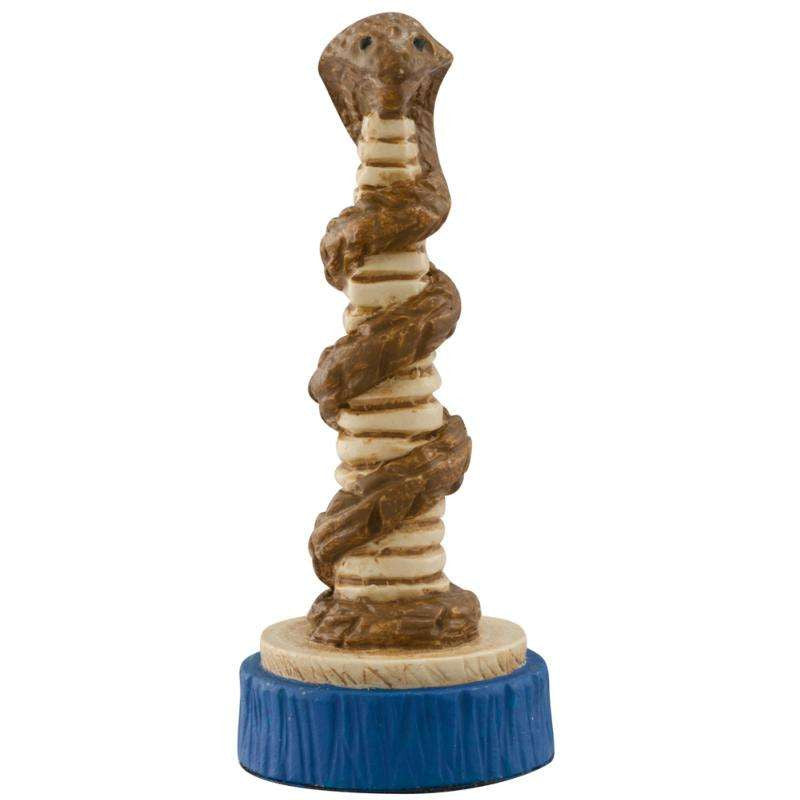 A handmade chess piece depicting an Egyptian obelisk, these symbolised the Sun God Ra and the Ancient Egyptians placed them in pairs at the
entrance to their temples.