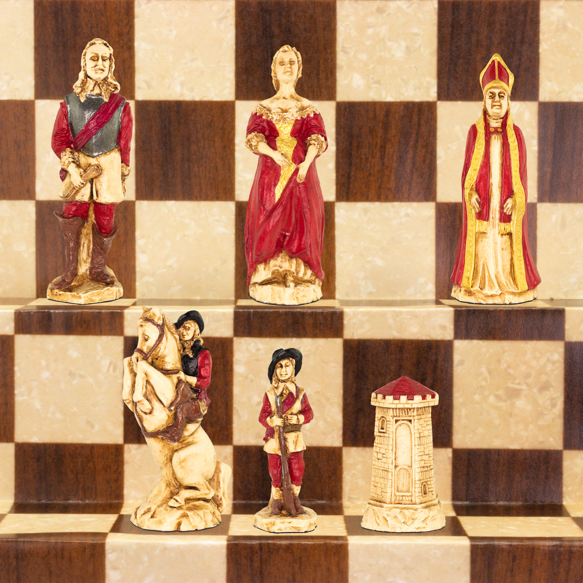 English Civil War - Hand Painted Chess Set
