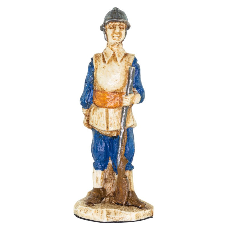 A handmade chess piece depicting a Parlimentary Foot Soldier from The English Civil War.