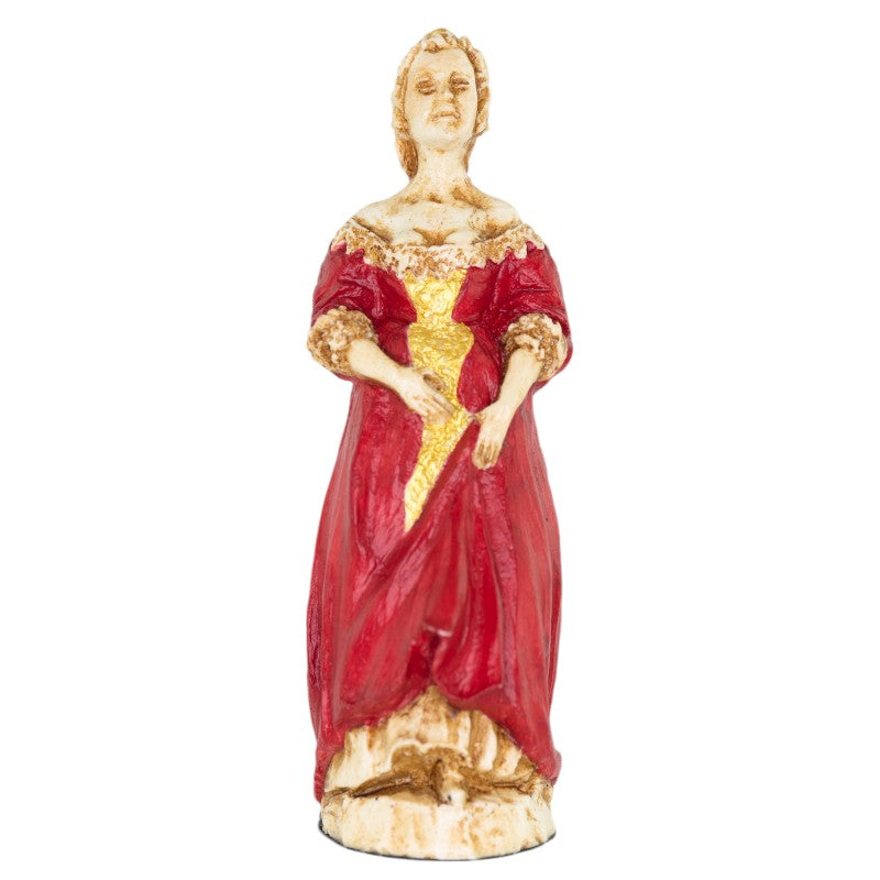 A handmade chess piece depicting a royal lady ,from The English Civil War.