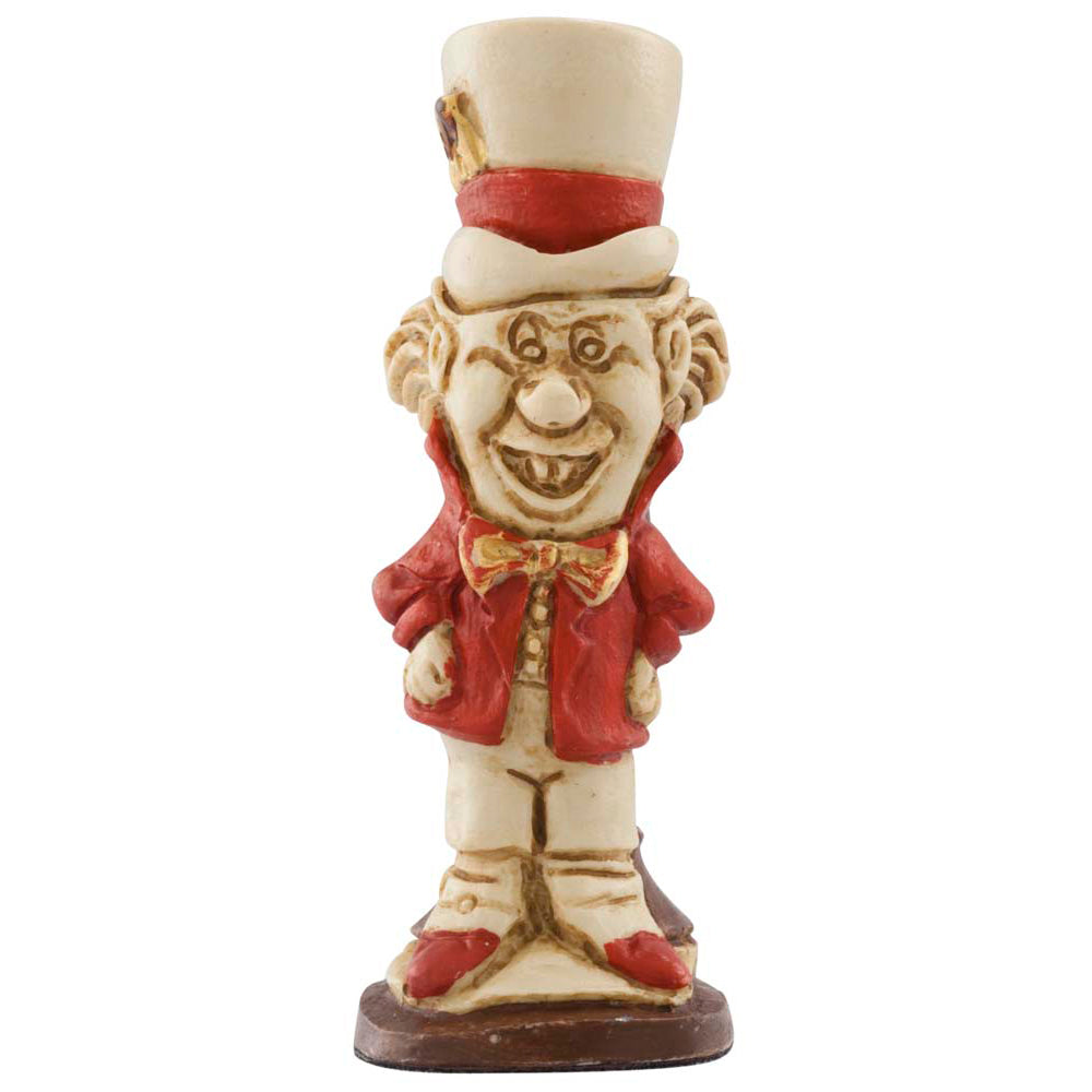 A handmade chess piece featuring the Character "The Mad Hatter" from Alice in Wonderland.