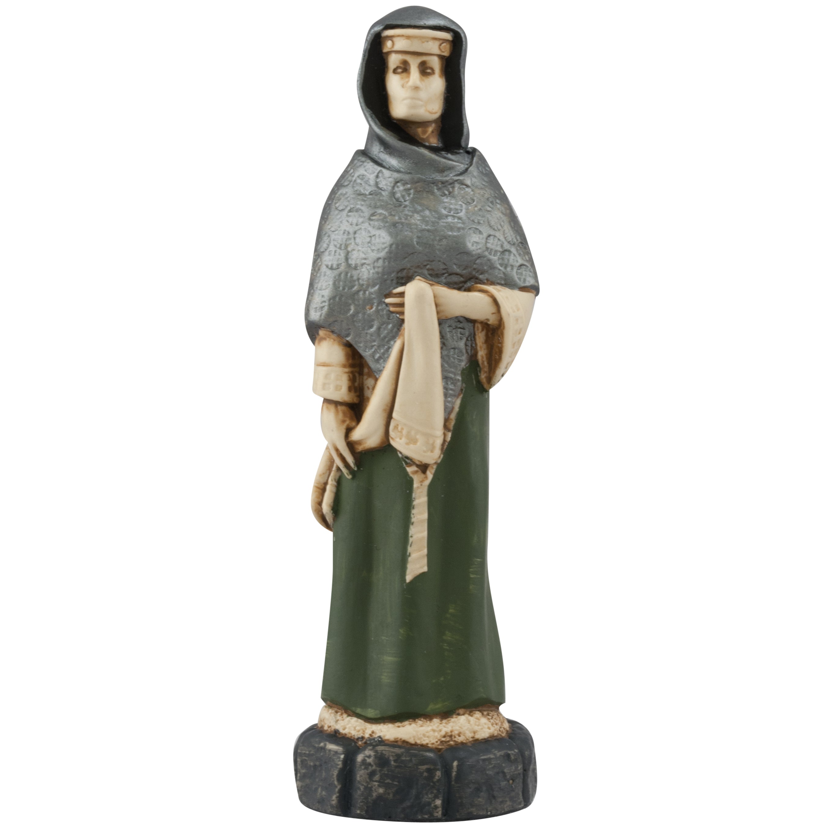 A handmade chess piece depicting an important figure from the Battle of Hastings.