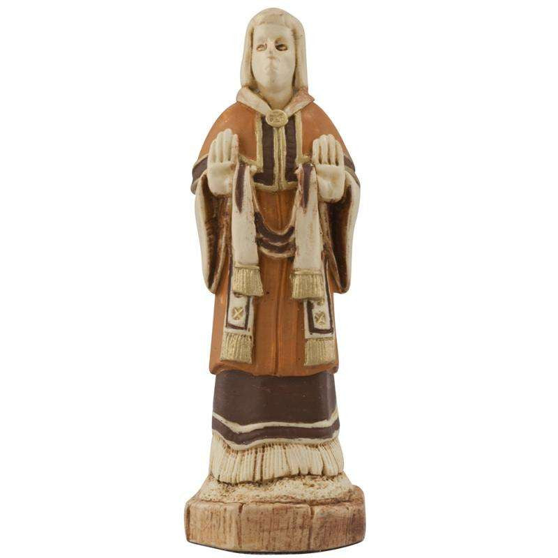 A handmade chess piece depicting an important figure from the Battle of Hastings.