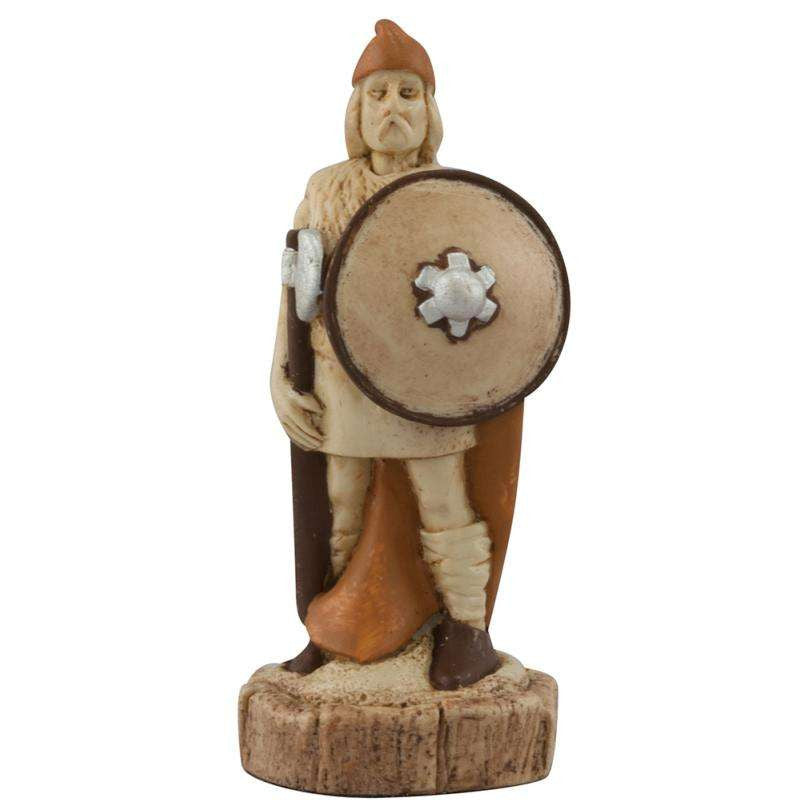 A handmade chess piece depicting an important figure from the Battle of Hastings.