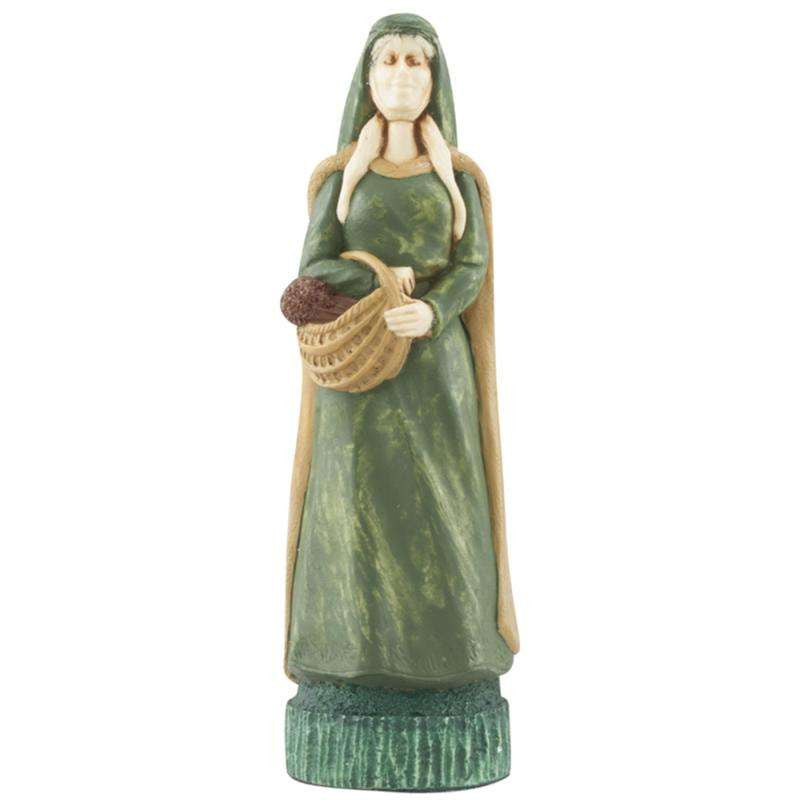 Hand painted themed Queen chess piece depicting Maid Marian, from the legend surrounding Robin Hood.
