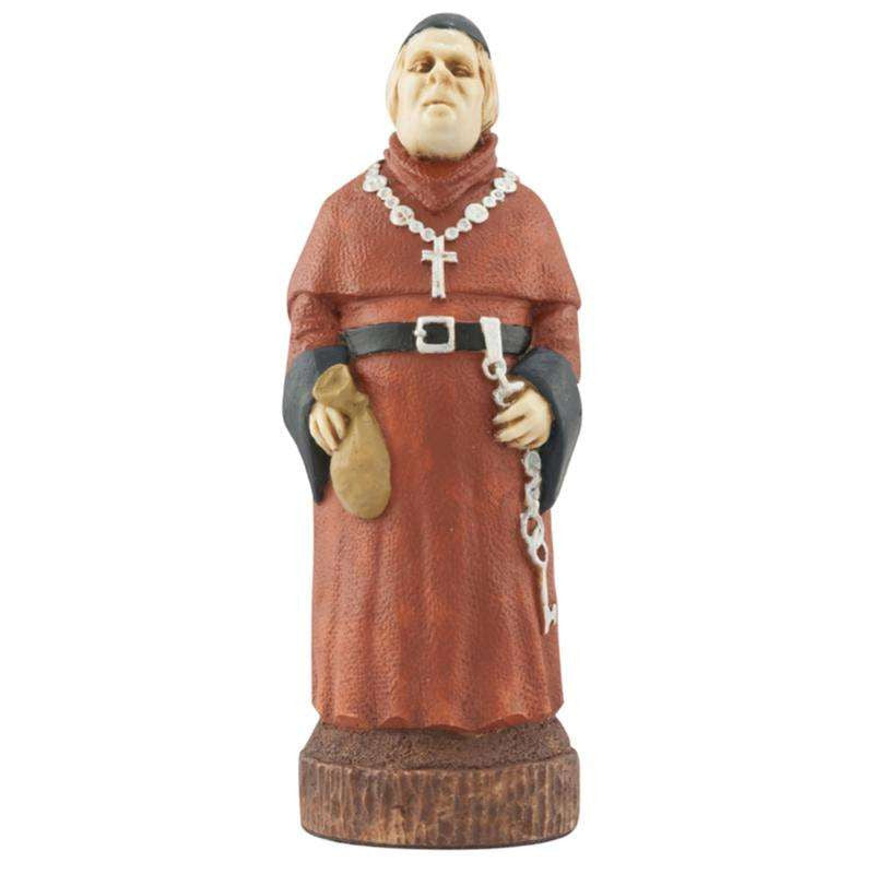 Hand painted themed Bishop chess piece depicting the Abbot of St Mary's, the brother of the Sherrif of Nottingham.