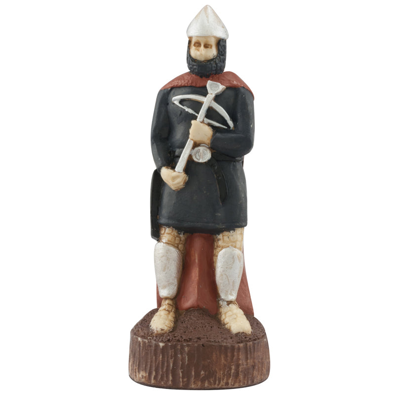 Hand painted themed Pawn chess piece depicting a foot soldier of the Sherrif of Nottingham.