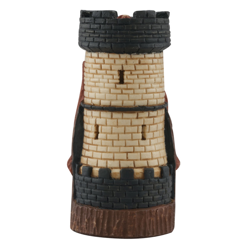 Hand painted themed Rook chess piece represeting the Keep of Nottingham castle.