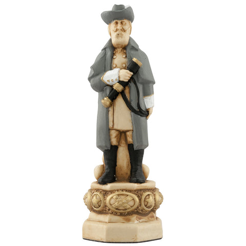 A handmade chess piece inspired by important characters from the American Civil War.