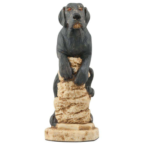 Hand painted themed Knight chess piece depicting The Hound of the Baskervilles, a giant and fearsome hound that, according to local legend ‘glowed in the dark’