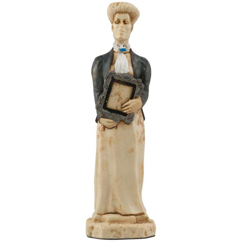Hand painted themed Queen chess piece depicting Irene Adler, this Prima Donna of the Imperial Opera of Warsaw, one time mistress of the King of Bohemia once outwitted Sherlock Holmes.