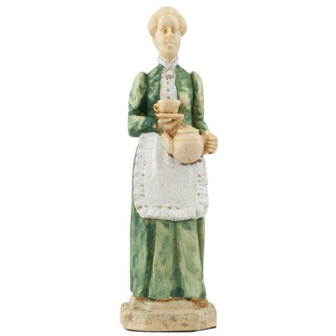 Hand painted themed Queen chess piece depicting Mrs Hudson, landlady and housekeeper for Sherlock Holmes and Doctor Watson