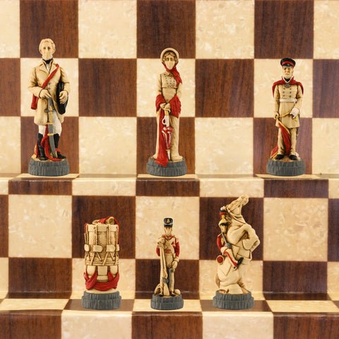 Battle of Waterloo - Hand Painted Chess Set