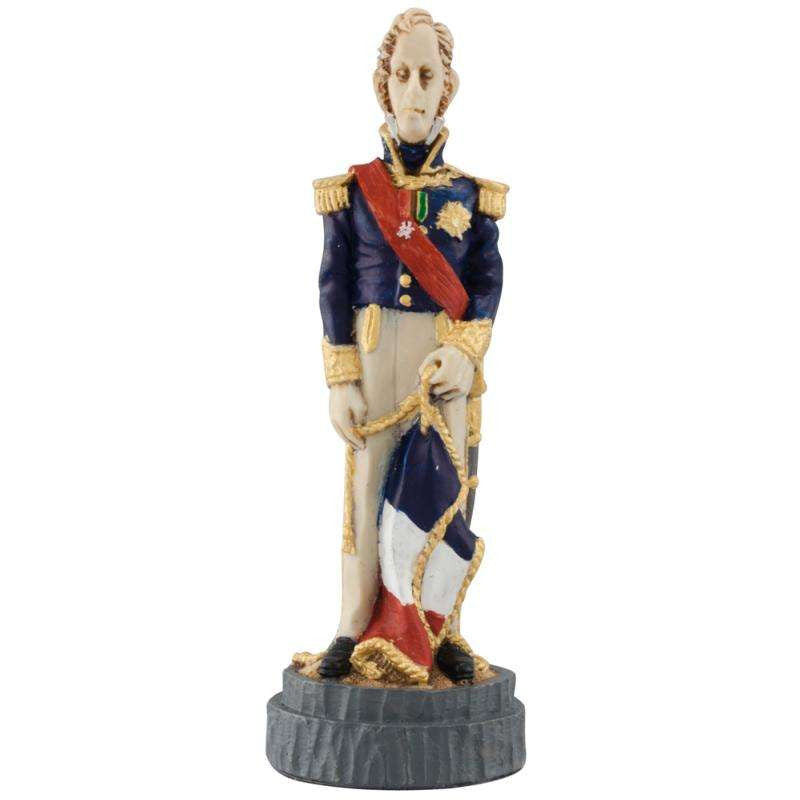 A handmade chess piece depicting an important figure from the Battle of Waterloo.