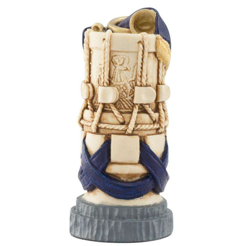 A handmade chess piece depicting an important figure from the Battle of Waterloo.