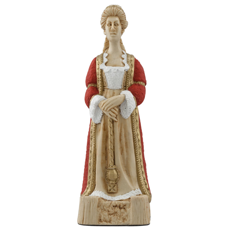 A handmade chess piece depicting an important figure from the American Revolutionary War.